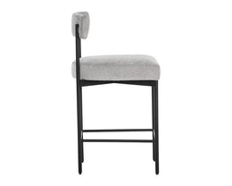 Seneca Counter Stool - Black - Polo Club Stone