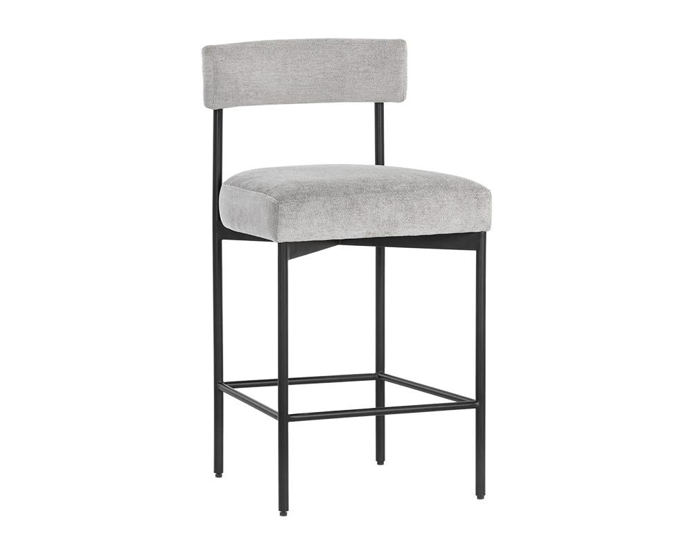 Seneca Counter Stool - Black - Polo Club Stone