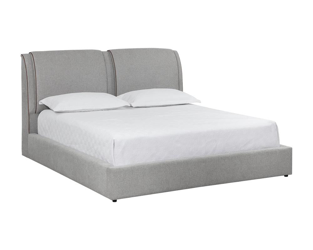 Lowe Bed - King - Belfast Heather Grey / Bravo Cognac