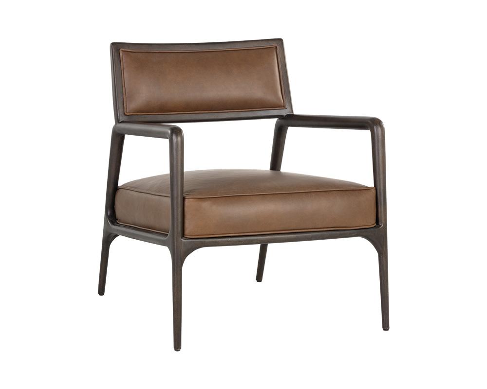 Damien Lounge Chair - Vintage Caramel Leather