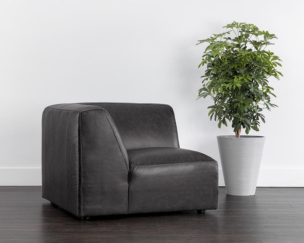 Watson Modular - Corner Chair - Marseille Black Leather