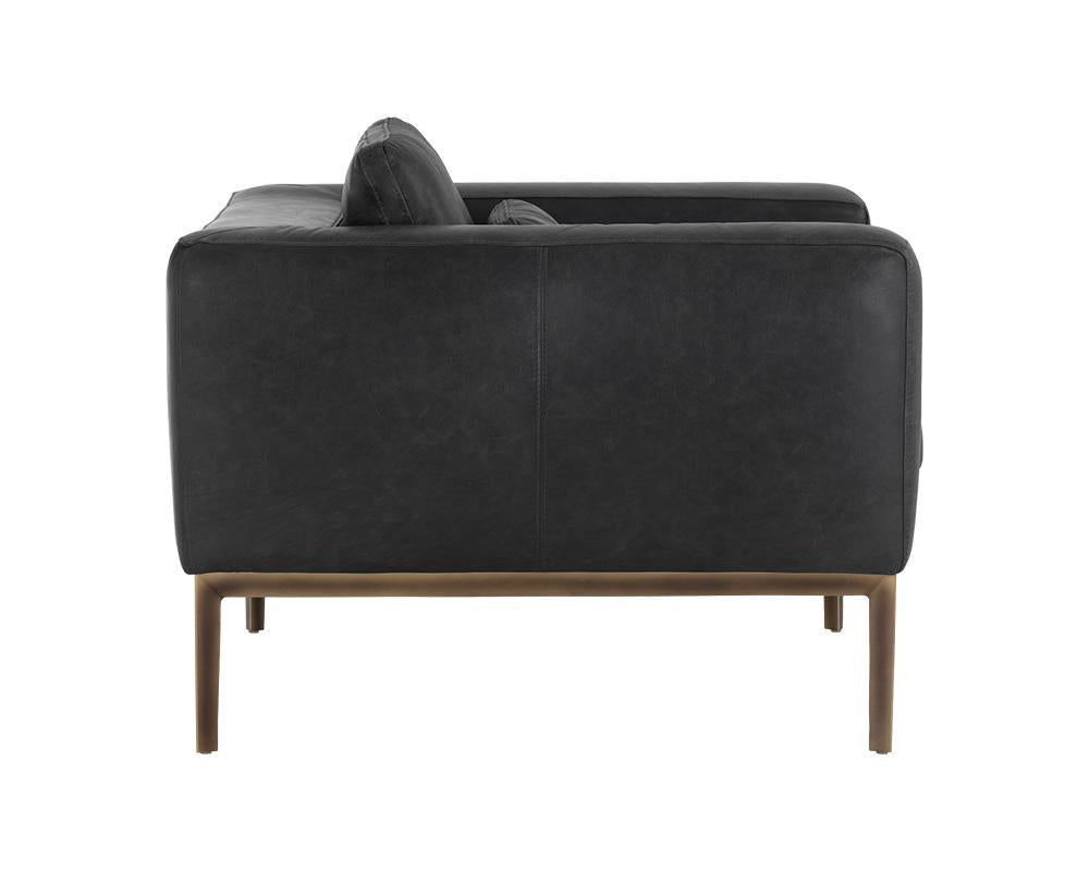 Burr Armchair - Serbia Black Leather