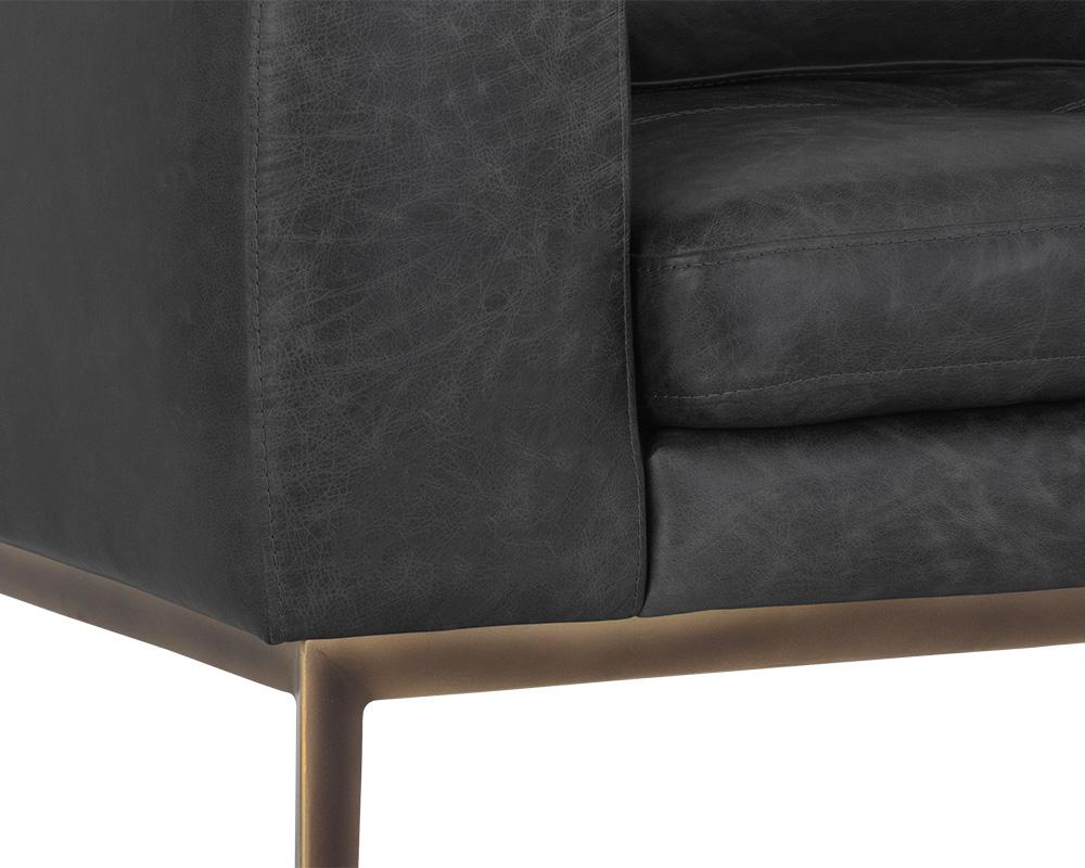 Burr Armchair - Serbia Black Leather