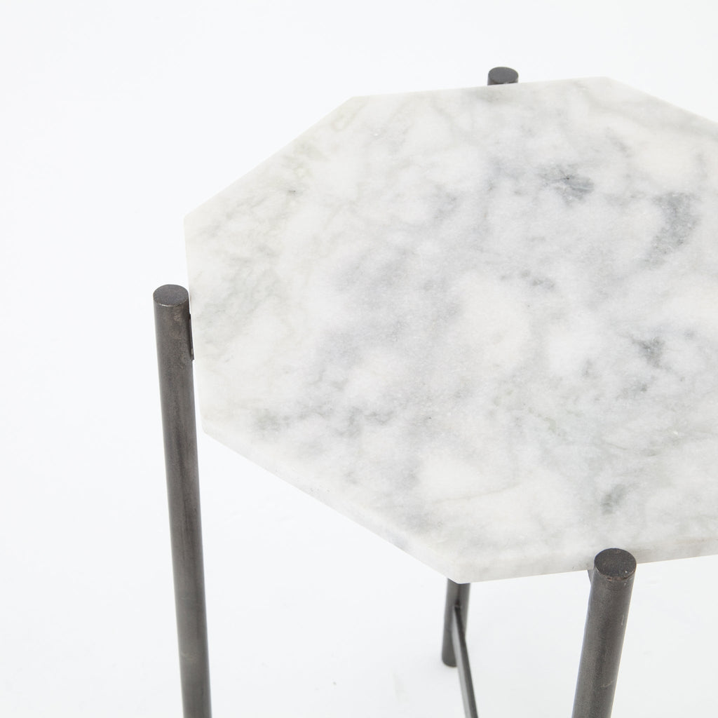 Adair Side Table-Hammered Grey