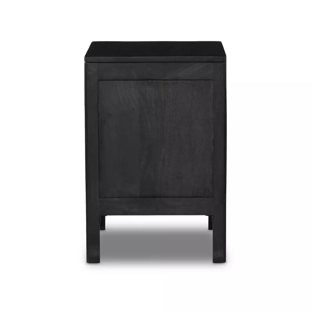 Sydney Right Nightstand - Black Wash with Black Cane