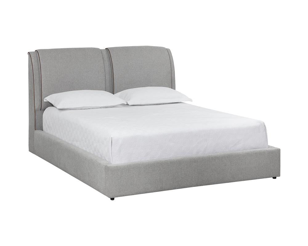 Lowe Bed - Queen - Belfast Heather Grey / Bravo Cognac