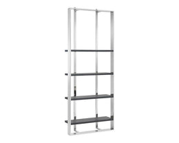 Dalton Bookcase - Stainless Steel - Grey