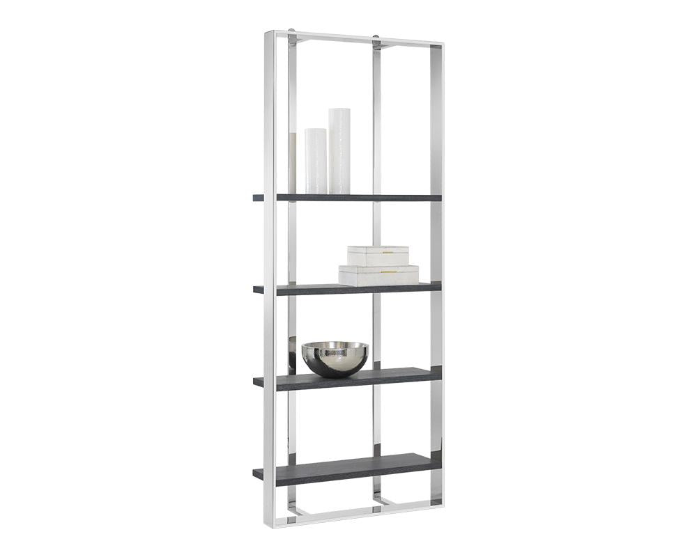 Dalton Bookcase - Stainless Steel - Grey