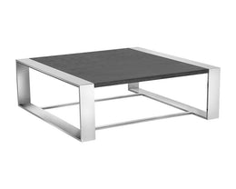 Dalton Coffee Table - Stainless Steel - Grey