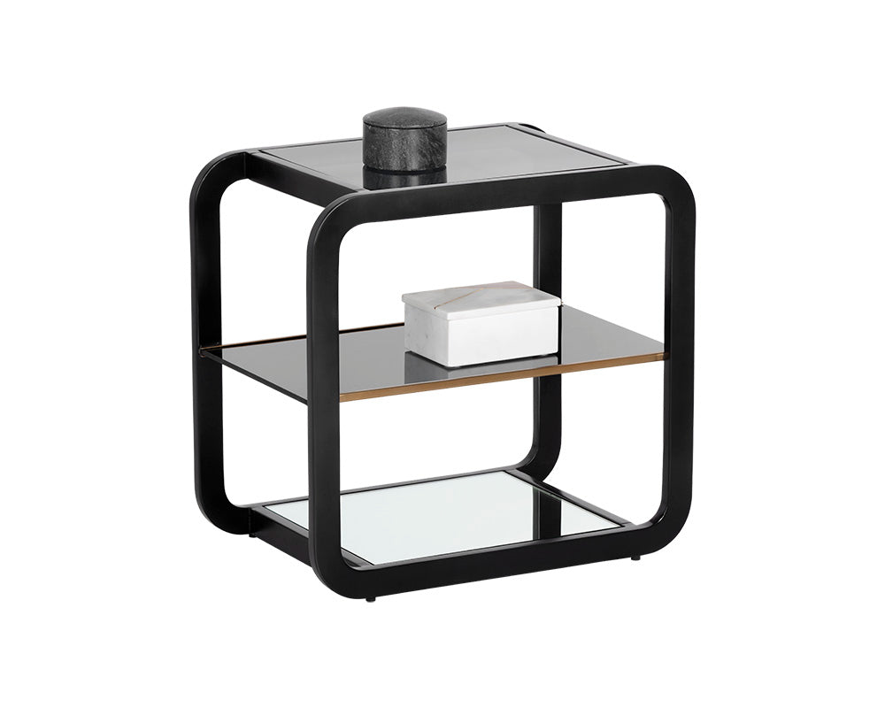 Ambretta Side Table - Black / Smoke Grey