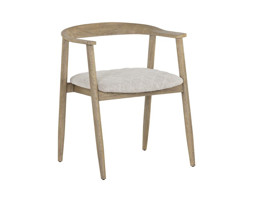 Jeremy Dining Armchair - Weathered Oak - Dove Cream