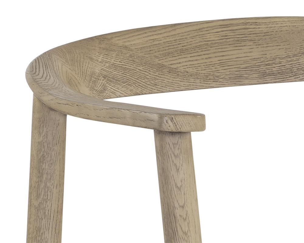 Jeremy Dining Armchair - Weathered Oak - Dove Cream