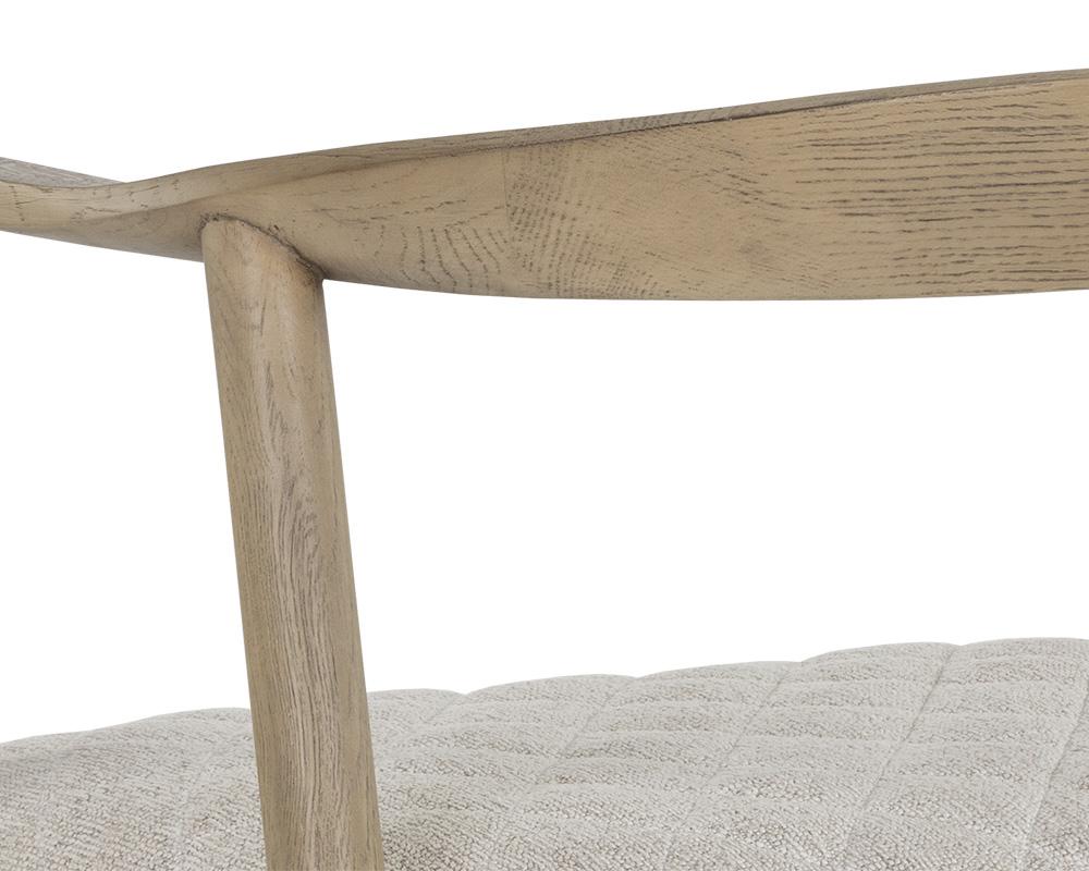 Jeremy Dining Armchair - Weathered Oak - Dove Cream