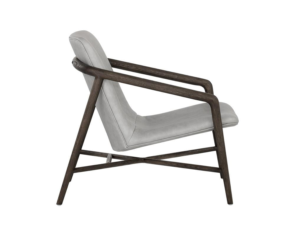 Cinelli Lounge Chair - Dark Brown - Saloon Light Grey Leather