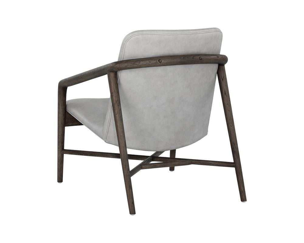 Cinelli Lounge Chair - Dark Brown - Saloon Light Grey Leather