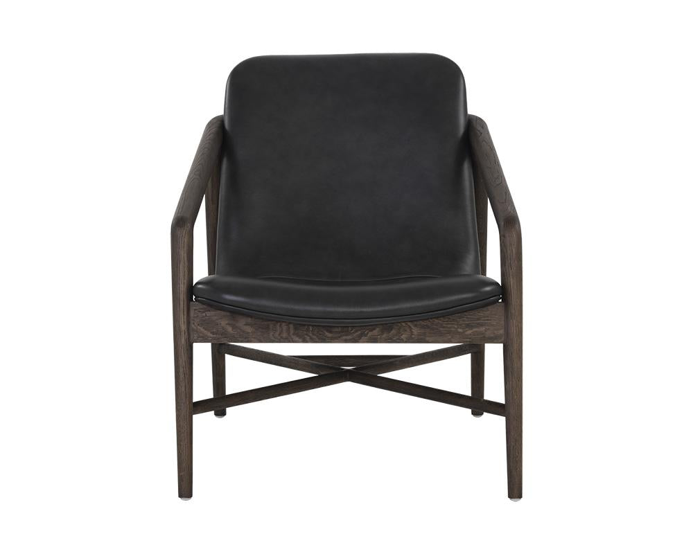 Cinelli Lounge Chair - Dark Brown - Brentwood Charcoal Leather