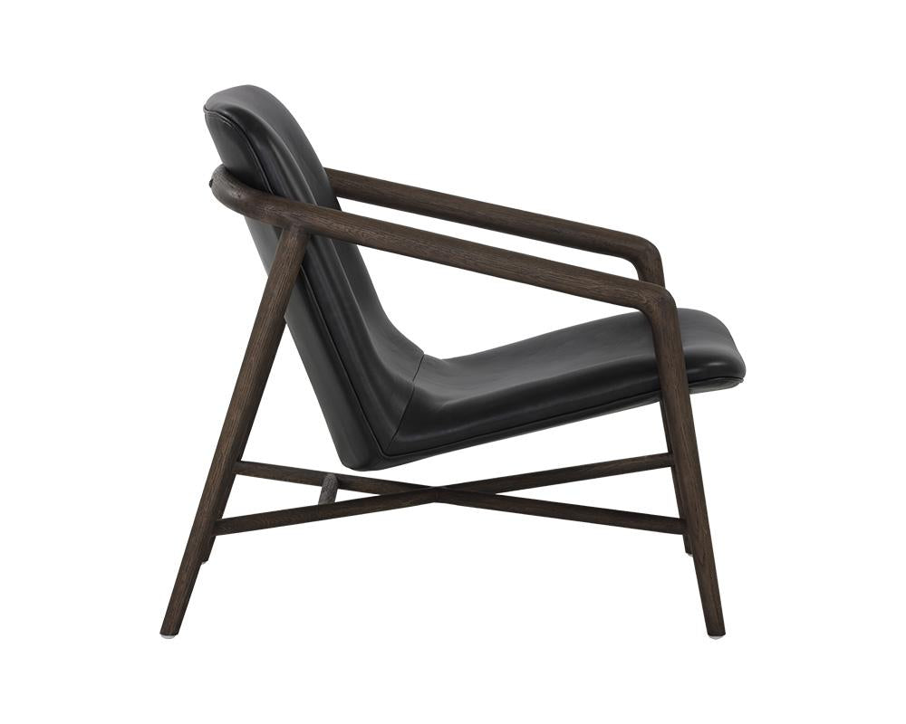 Cinelli Lounge Chair - Dark Brown - Brentwood Charcoal Leather