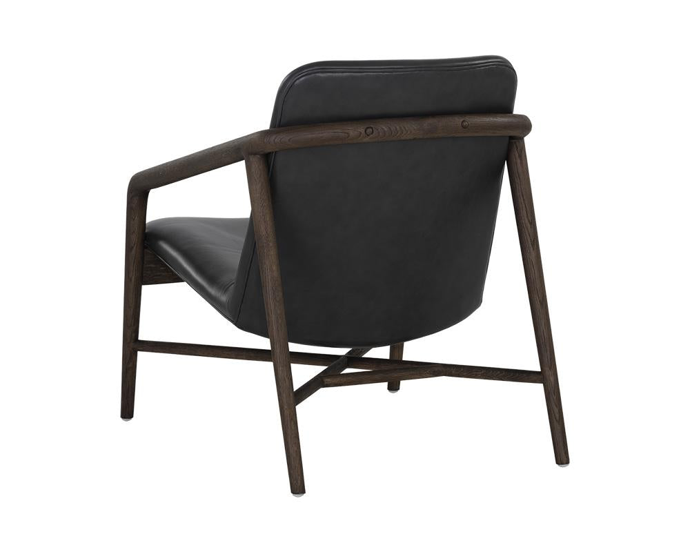 Cinelli Lounge Chair - Dark Brown - Brentwood Charcoal Leather