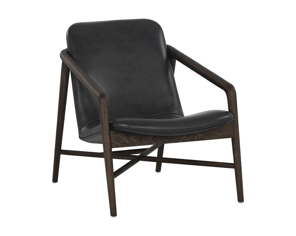 Cinelli Lounge Chair - Dark Brown - Brentwood Charcoal Leather