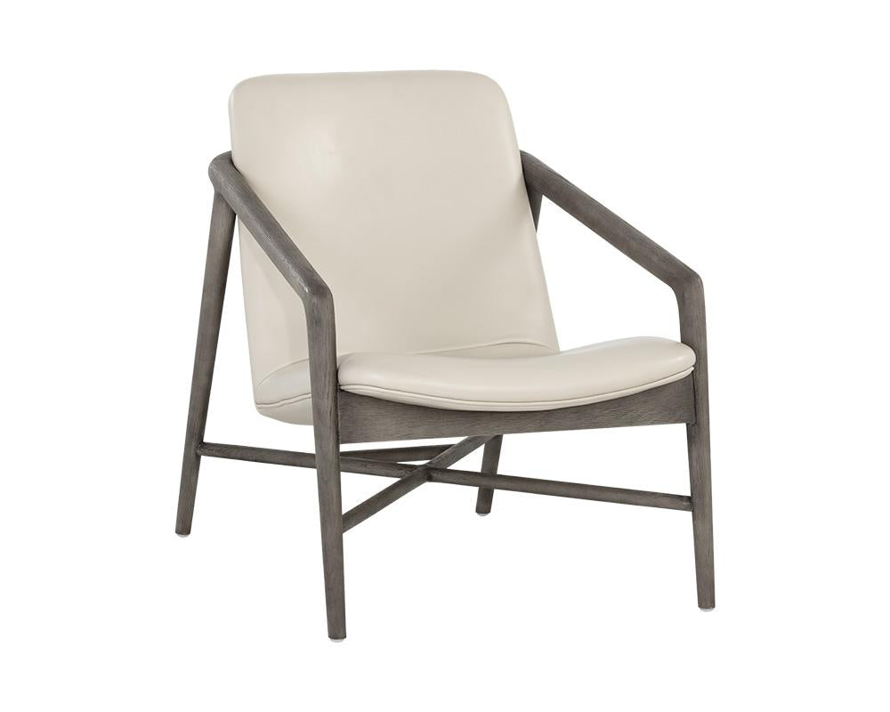 Cinelli Lounge Chair - Ash Grey - Astoria Cream Leather