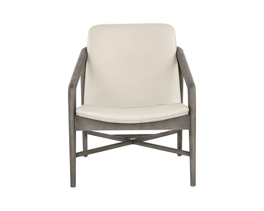 Cinelli Lounge Chair - Ash Grey - Astoria Cream Leather