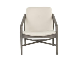 Cinelli Lounge Chair - Ash Grey - Astoria Cream Leather