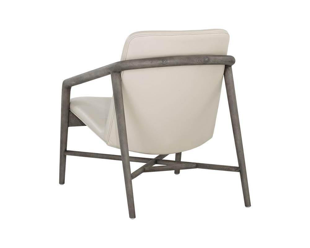 Cinelli Lounge Chair - Ash Grey - Astoria Cream Leather