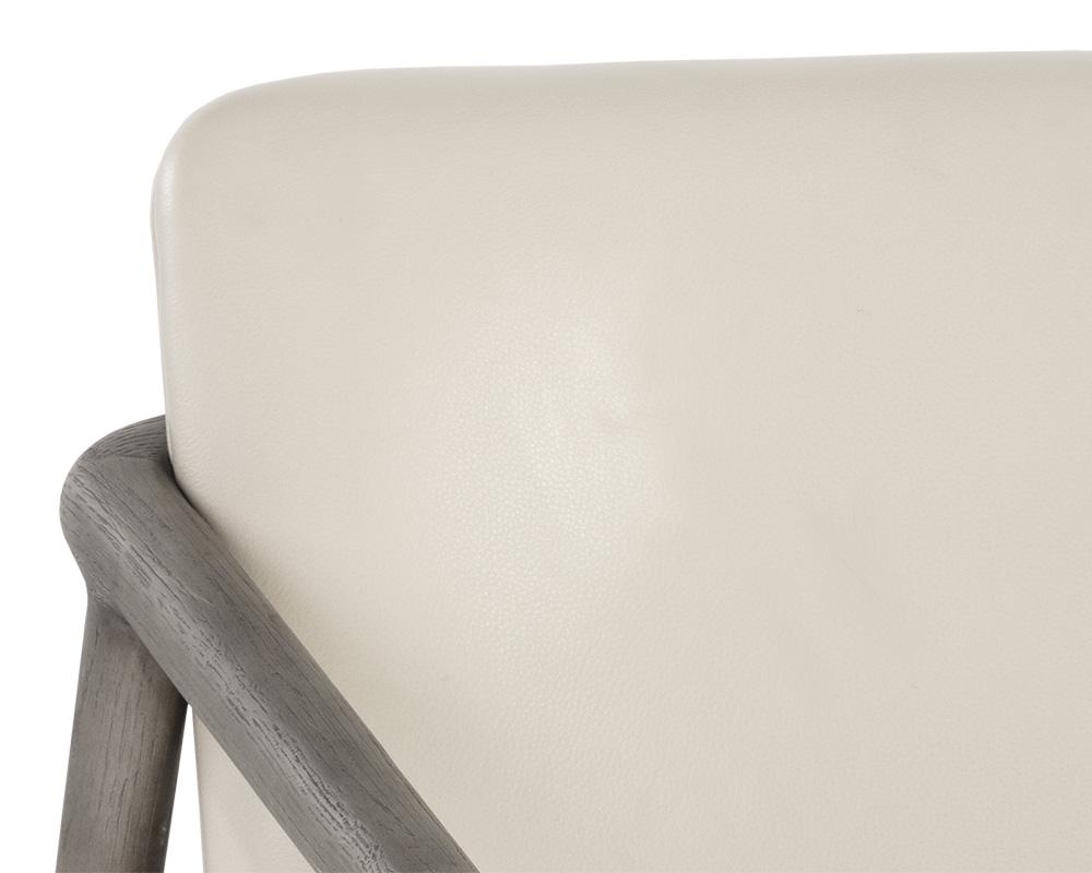 Cinelli Lounge Chair - Ash Grey - Astoria Cream Leather