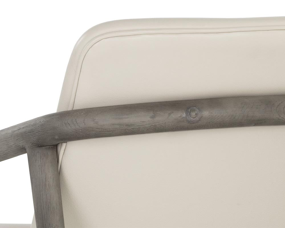 Cinelli Lounge Chair - Ash Grey - Astoria Cream Leather