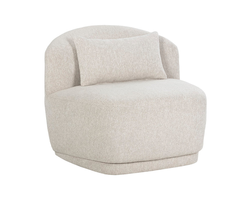 Soraya Swivel Armless Chair, Dove Cream