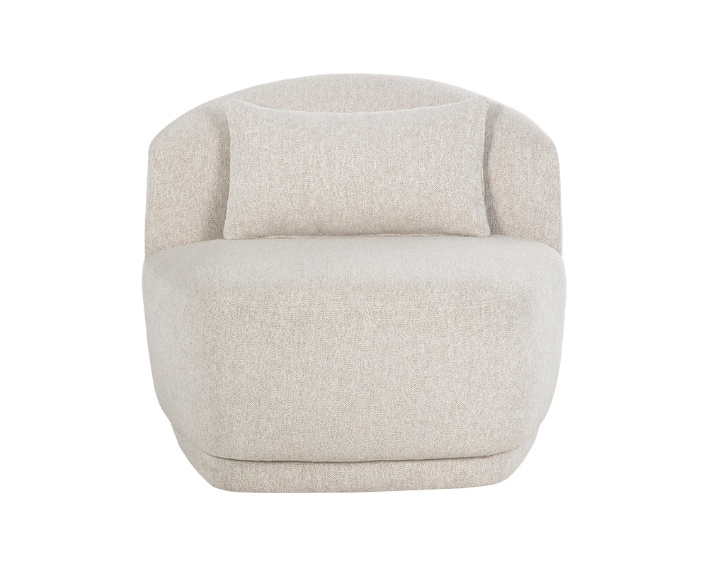 Soraya Swivel Armless Chair, Dove Cream