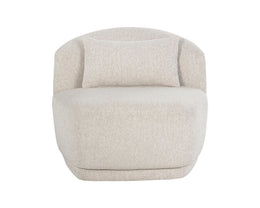 Soraya Swivel Armless Chair, Dove Cream