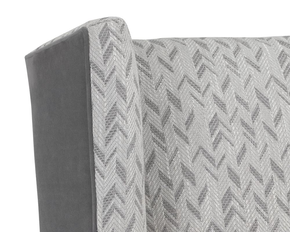 Kenzo Lounge Chair - Chevron Grey / Antonio Charcoal