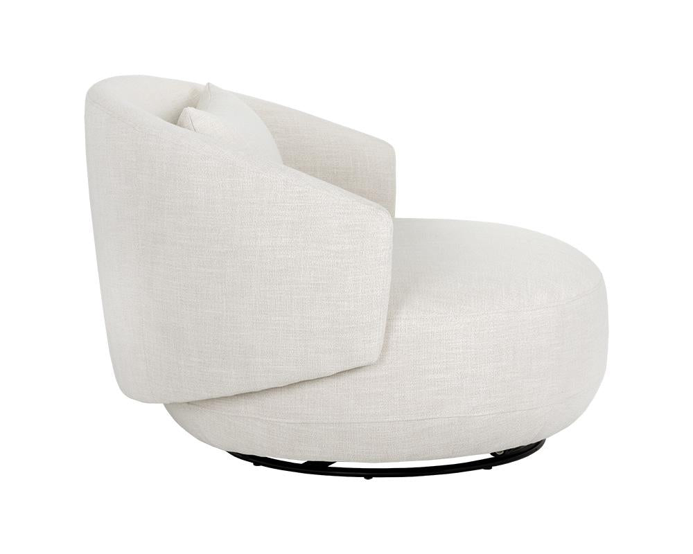 Walsh Swivel Lounge Chair - Effie Linen