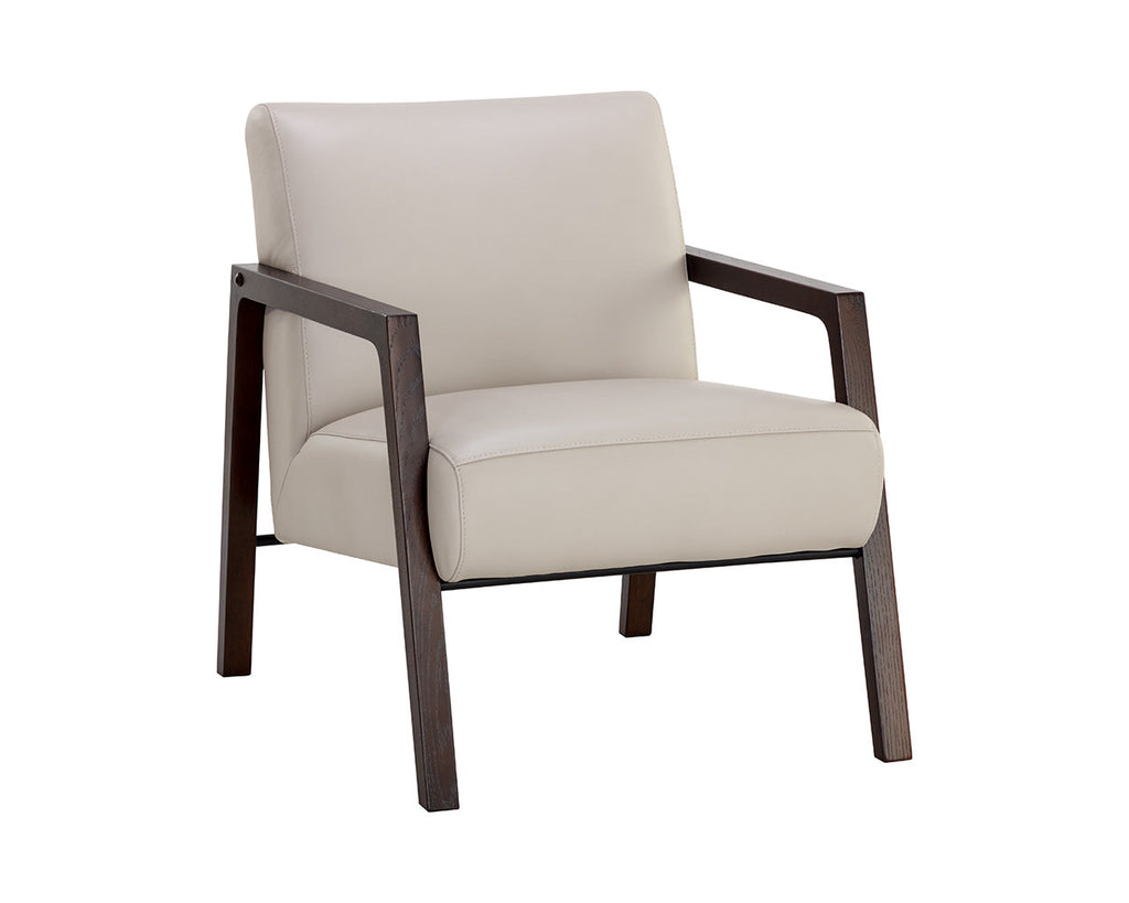 Neymar Lounge Chair - Linea Light Grey Leather