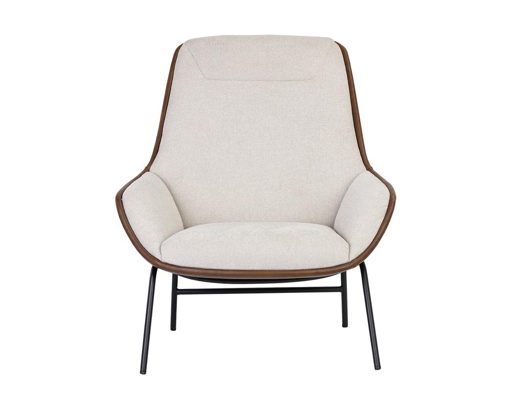 Lucier Lounge Chair - Belfast Oatmeal / Bravo Cognac