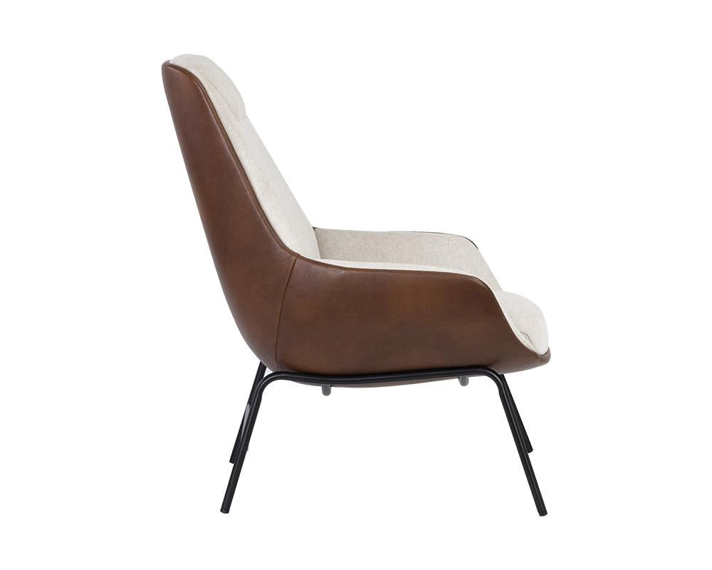 Lucier Lounge Chair - Belfast Oatmeal / Bravo Cognac