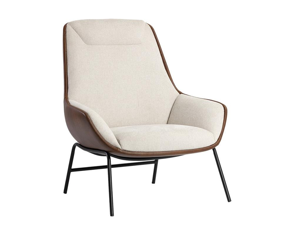 Lucier Lounge Chair - Belfast Oatmeal / Bravo Cognac