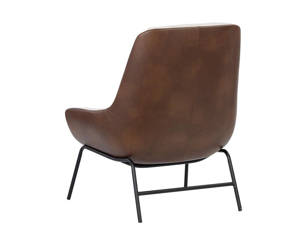 Lucier Lounge Chair - Belfast Oatmeal / Bravo Cognac