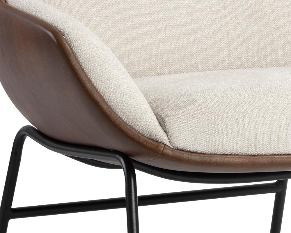 Lucier Lounge Chair - Belfast Oatmeal / Bravo Cognac