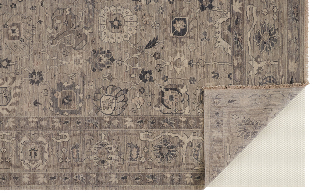 Reddington Traditional Oriental Gray Taupe Tan Area Rug (11'6" x 15')