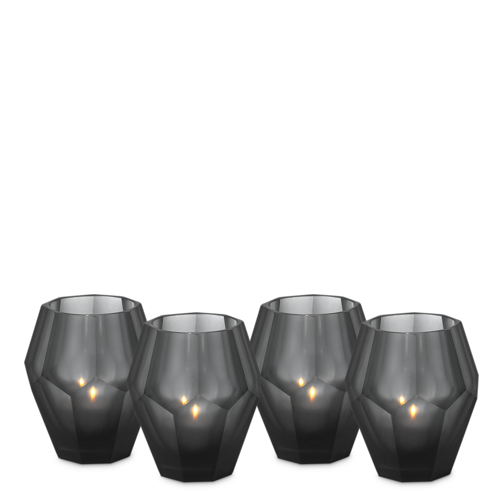 Tealight Holder Okhto S Black Set of 4