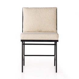 Crete Dining Chair-Savile Flax, Black Frame