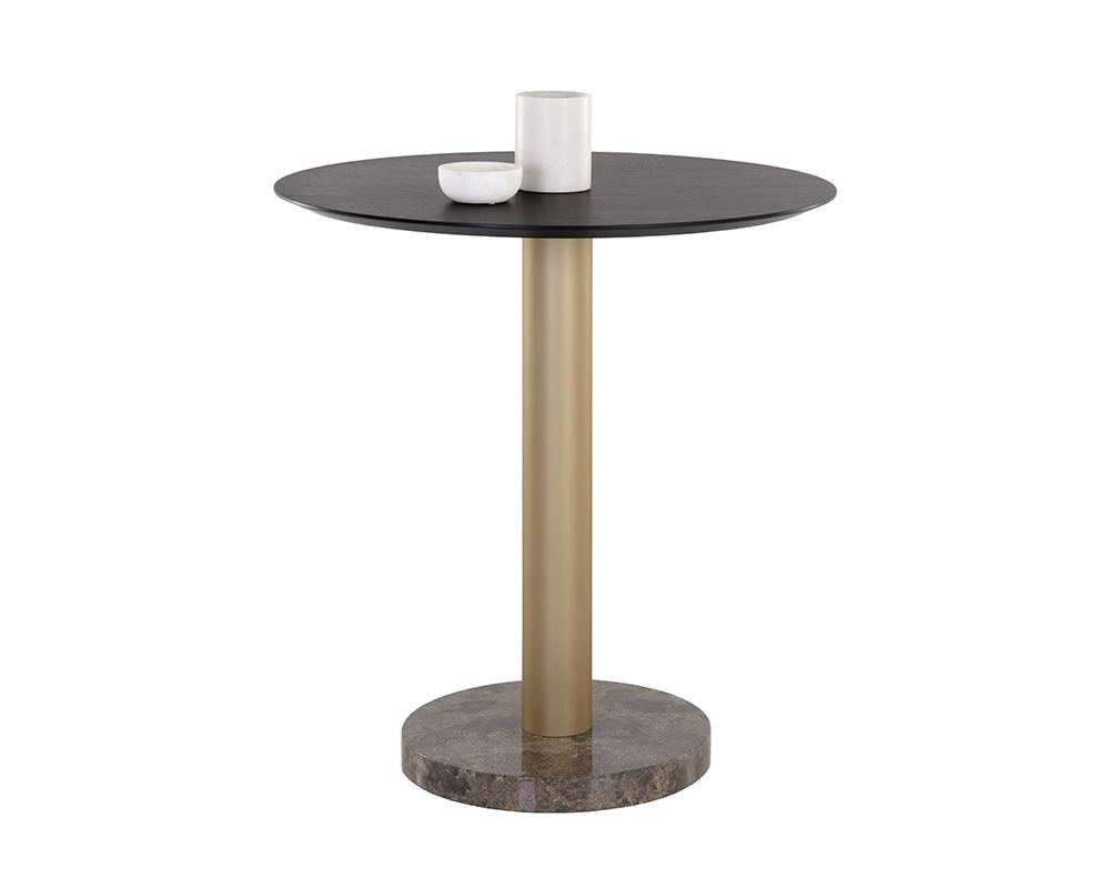 Monaco Counter Table - Gold - Grey Marble / Charcoal Grey