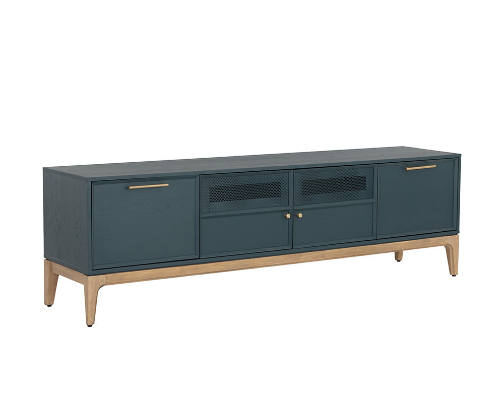 Rivero Media Console And Cabinet - Teal