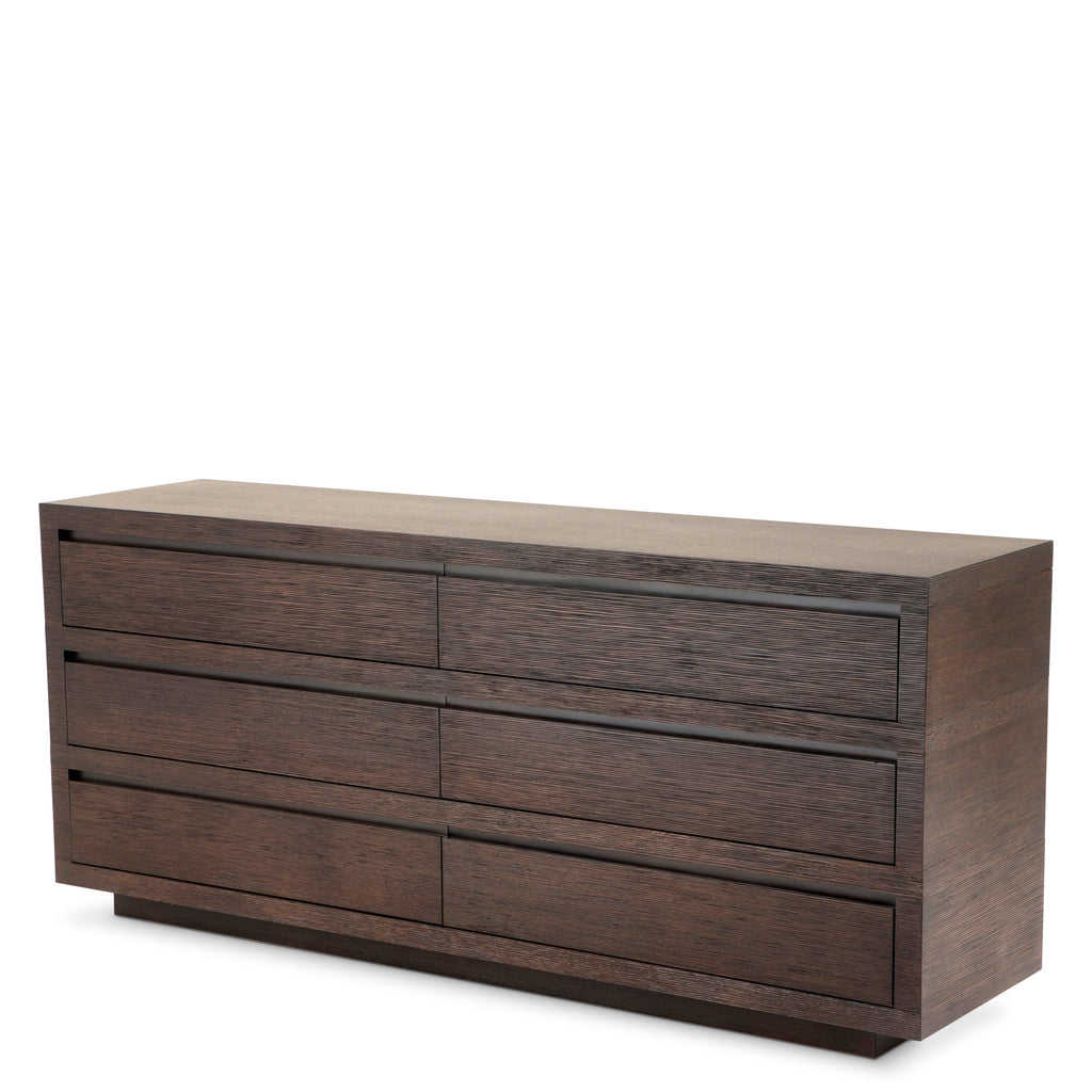 Cabinet Crespi 6 Drawer Coffee Oak Veneer