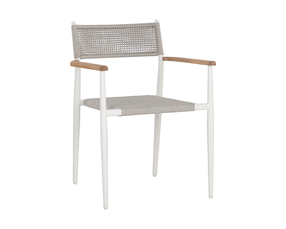 Kona Stackable Dining Armchair - White, Set of 2
