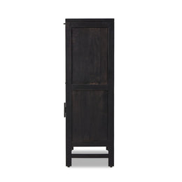 Caprice Bar Cabinet, Black With Black Wash Mango