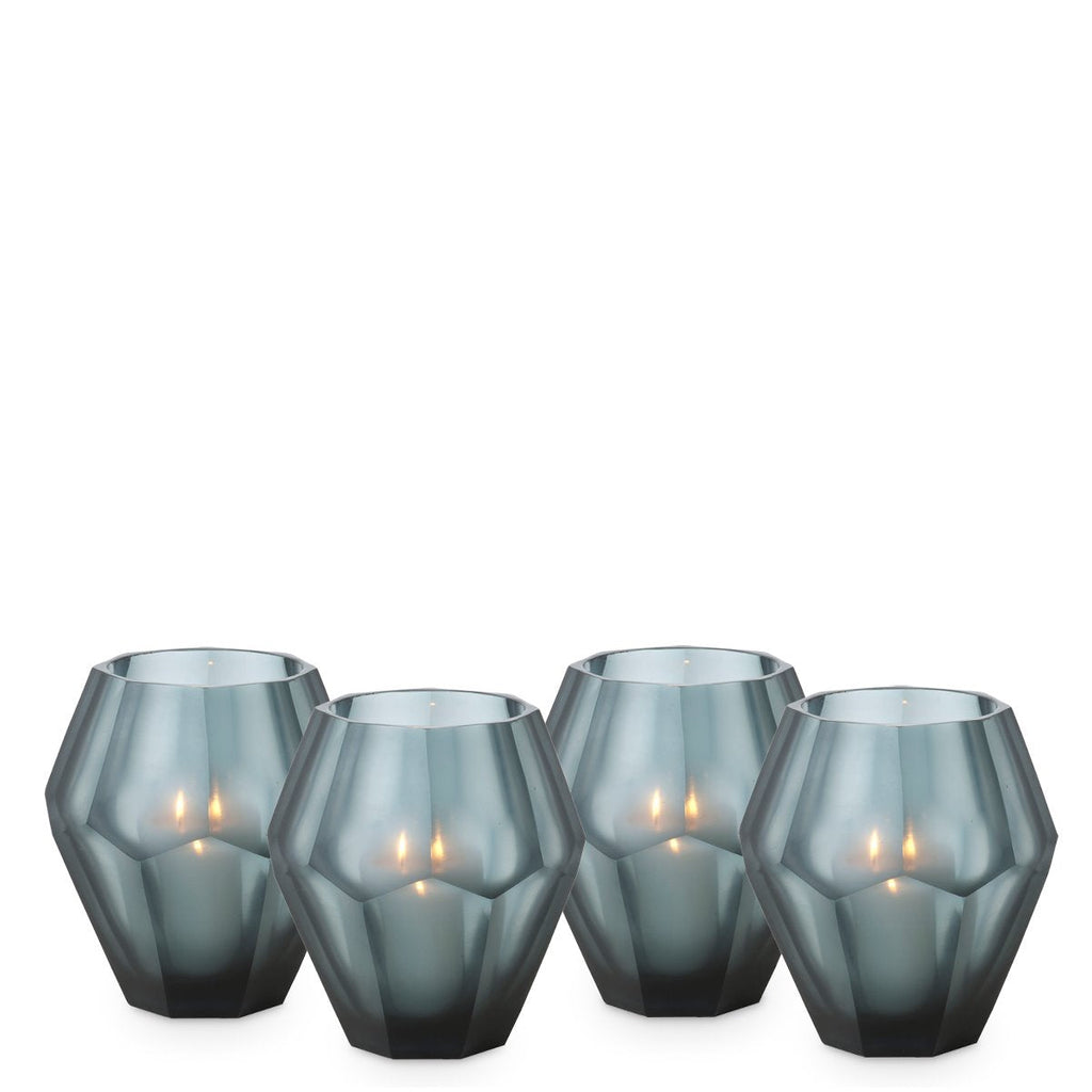 Tealight Holder Okhto S Blue Set of 4