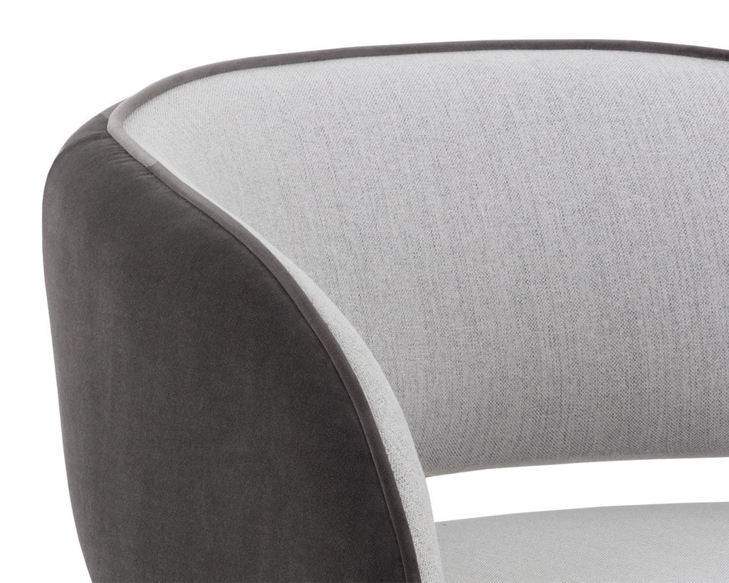 Rosalia Lounge Chair - Mina Light Grey / Meg Ash